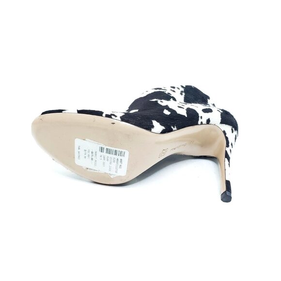 Gianvito Rossi Vamp Cowhide Haircalf Peep Toe Booties Heels EU 38.5 US 8-8.5 - Picture 5 of 12
